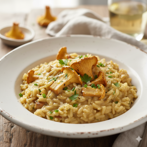 Pfifferlings risotto herbst rezept von den hollerhöfen